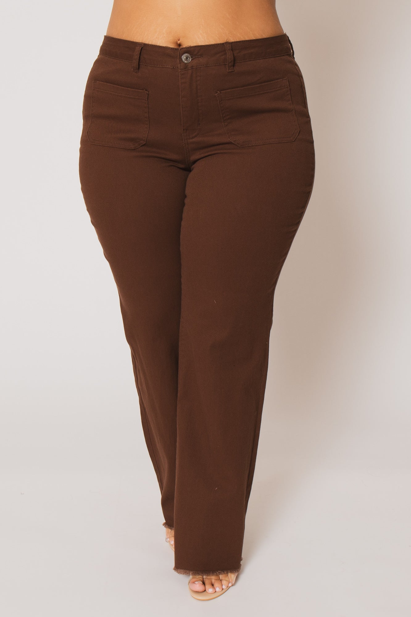 Plus Size Sierra Wide Leg Jeans -  Brown