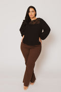 Plus Size Sierra Wide Leg Jeans -  Brown