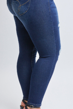 Plus Size  WannaBettaButt Mid-Rise Skinny Jean- Medium Wash