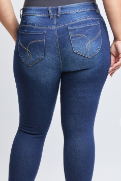Plus Size  WannaBettaButt Mid-Rise Skinny Jean- Medium Wash
