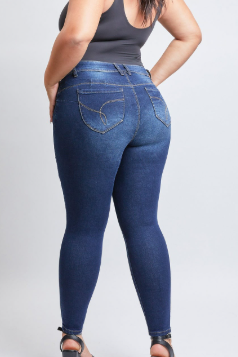 Plus Size  WannaBettaButt Mid-Rise Skinny Jean- Medium Wash