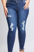 Plus Size  WannaBettaButt Mid-Rise Skinny Jean- Medium Wash