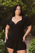 Plus Size  Allure  Romper - Black