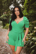 Plus Size  Allure  Romper - Green