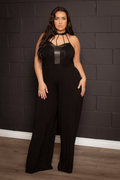 Plus Size Althea Halter Jumpsuit  - Black