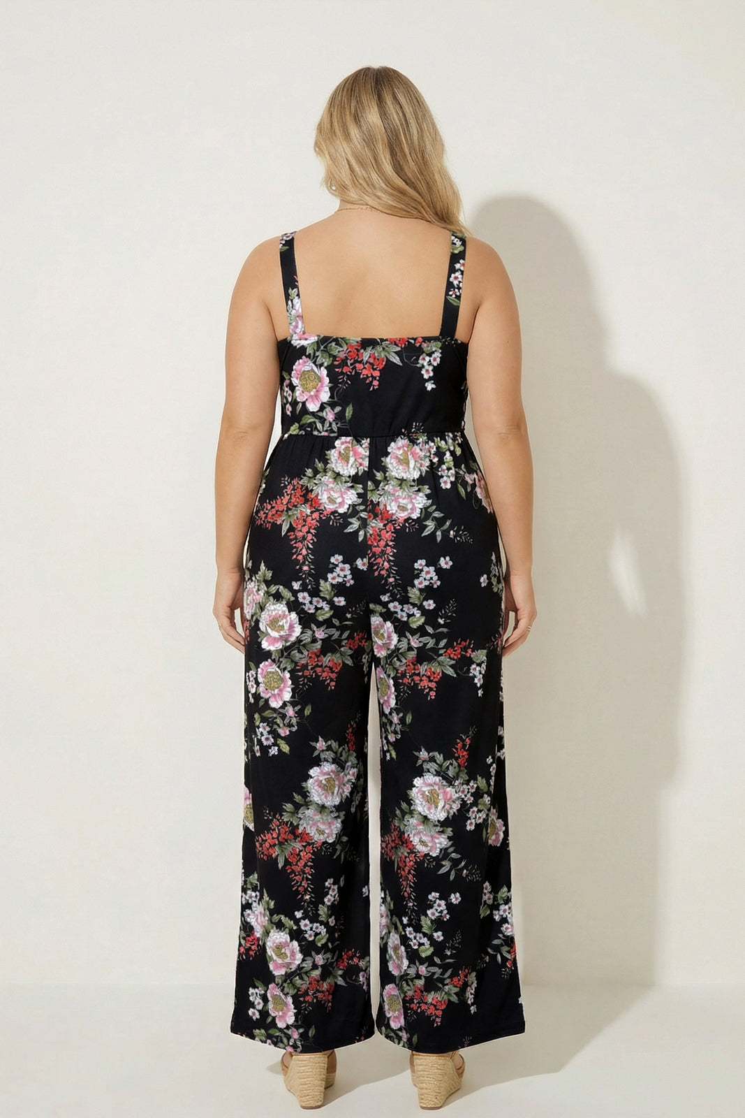 Plus Size Bloom Escape Jumpsuit - Black