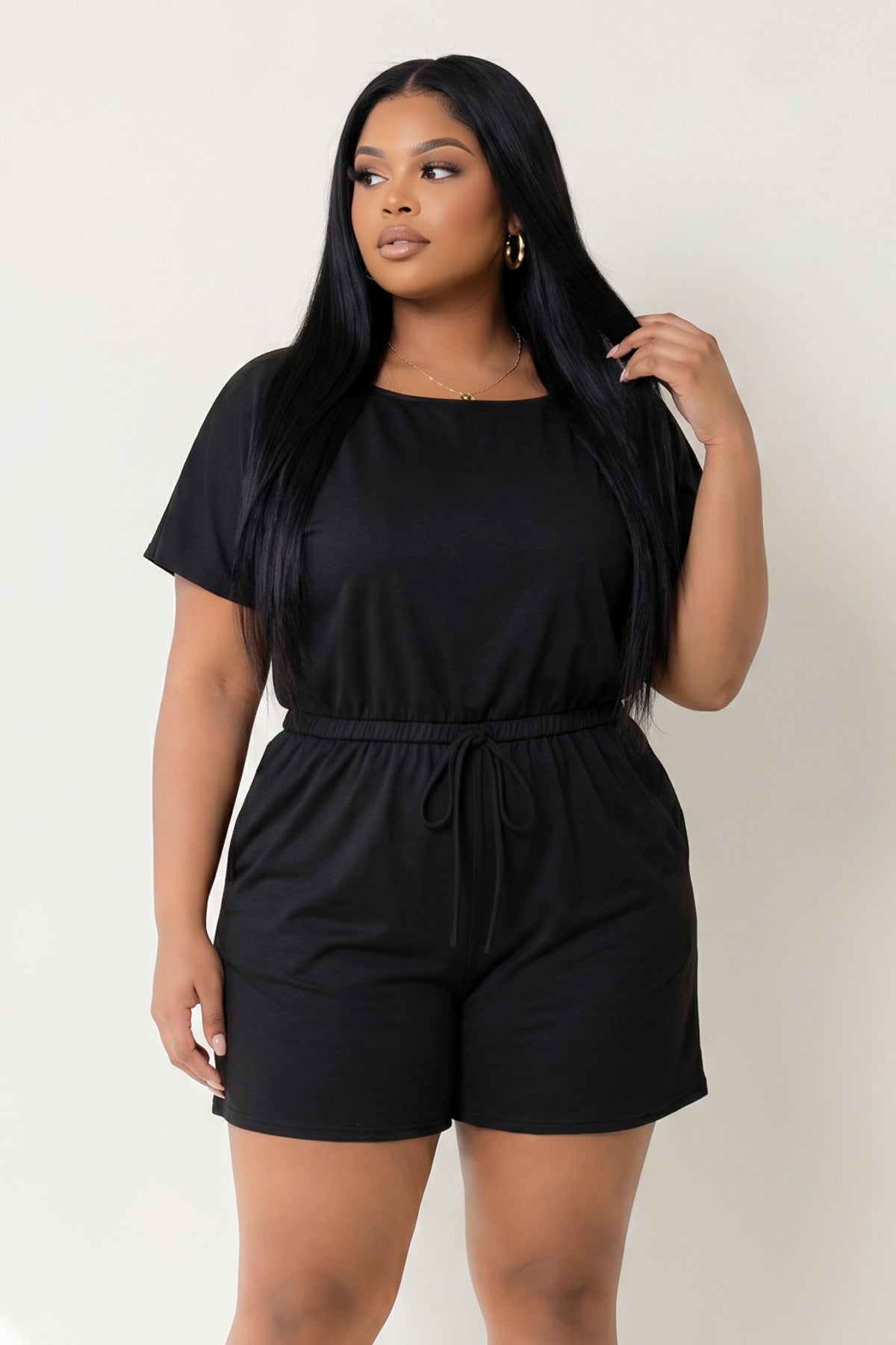 Plus Size Brielle Lounge Romper - Black