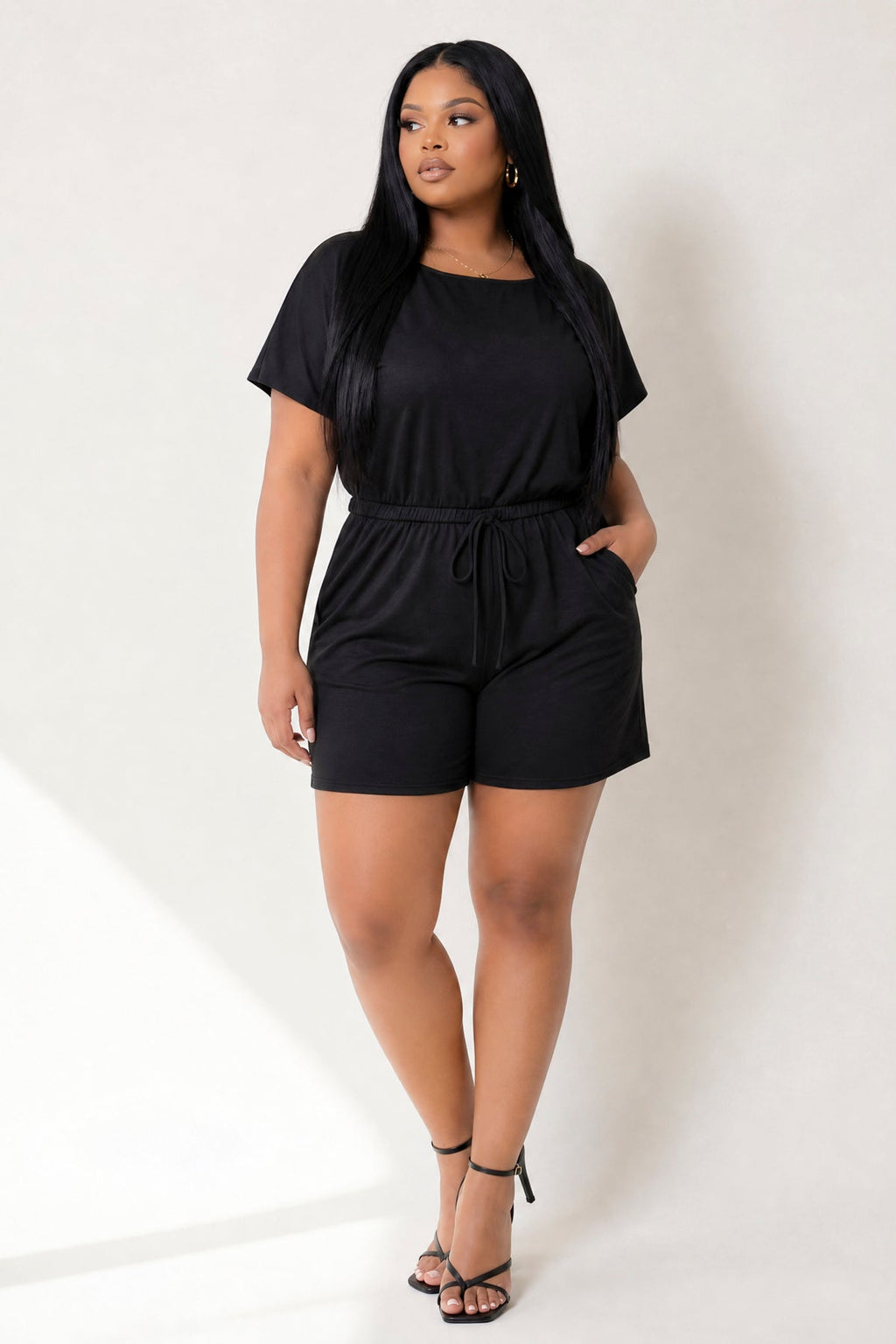 Plus Size Brielle Lounge Romper - Black