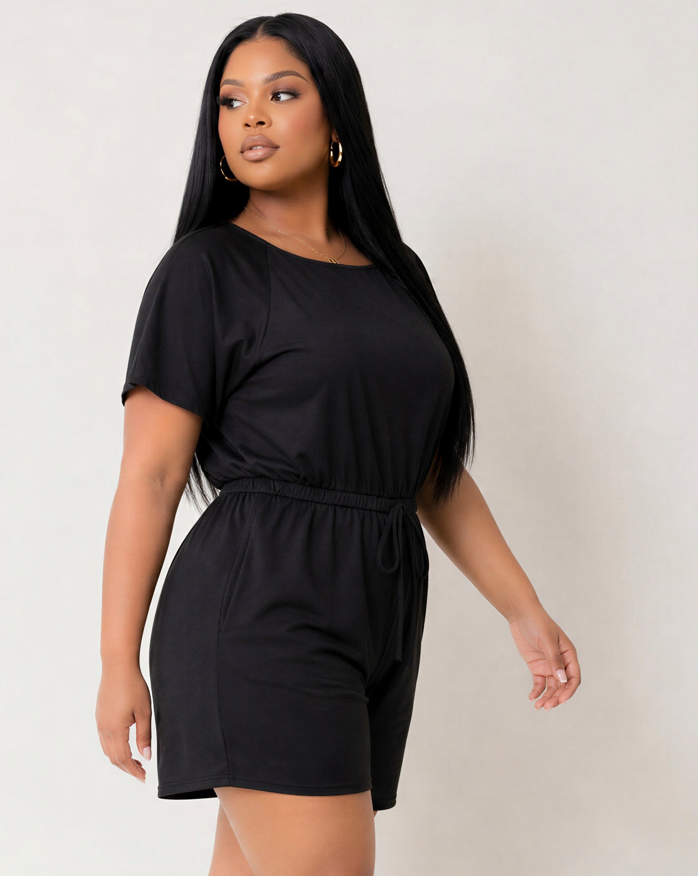 Plus Size Brielle Lounge Romper - Black