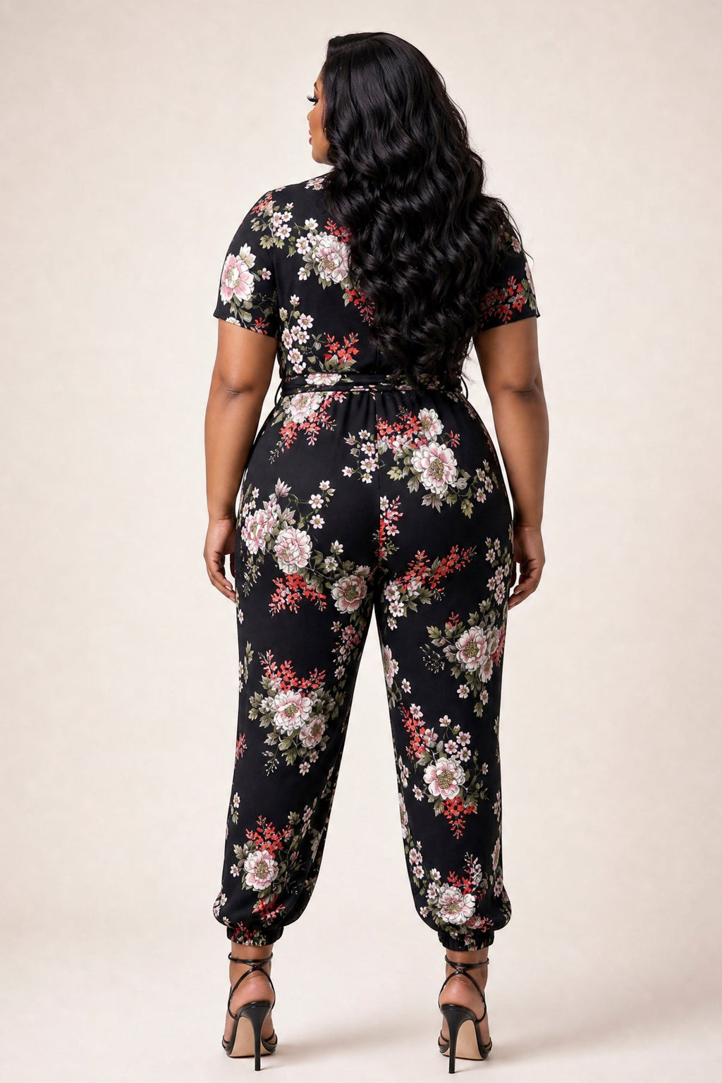 Plus Size Captivating Bloom Jumpsuit - Black