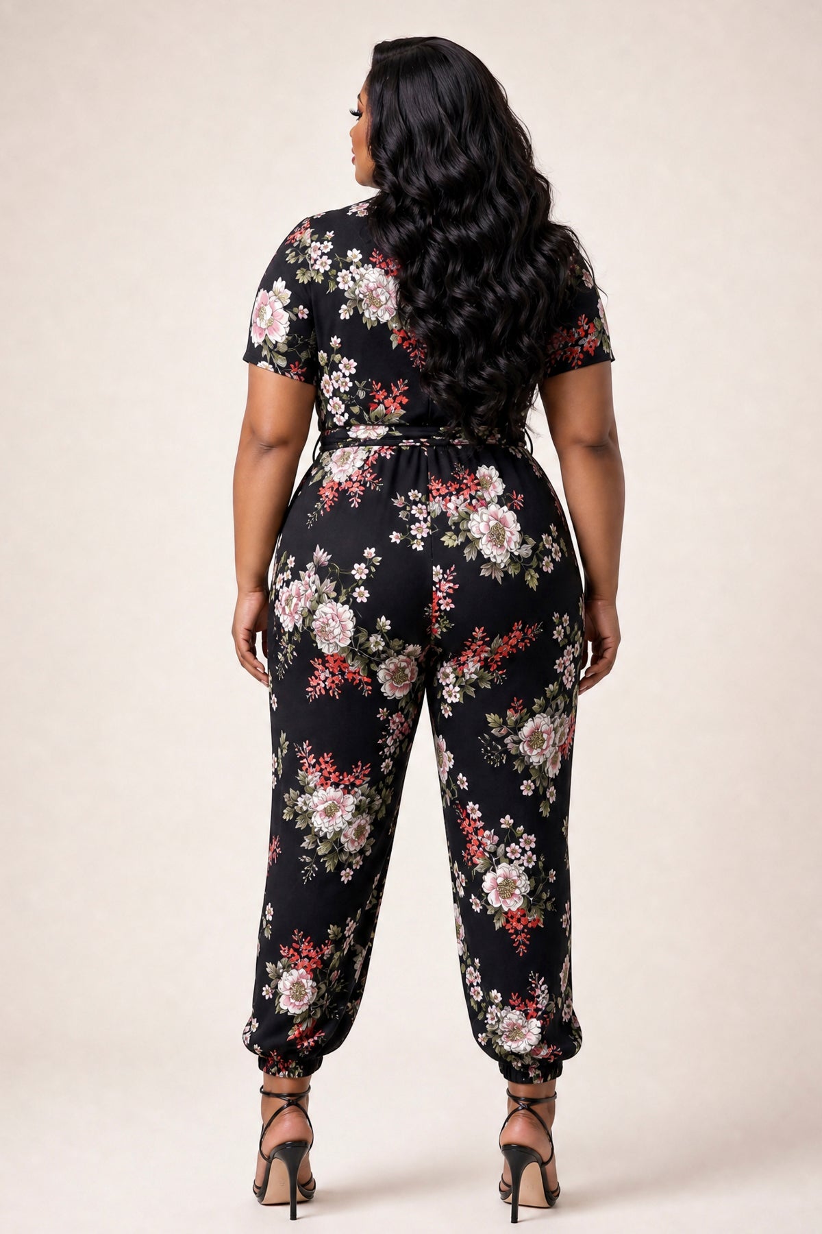 Plus Size Captivating Bloom Jumpsuit - Black