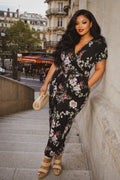 Plus Size Captivating Bloom Jumpsuit - Black