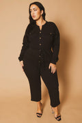 Plus Size Cathy Cargo  Jumpsuit - Black