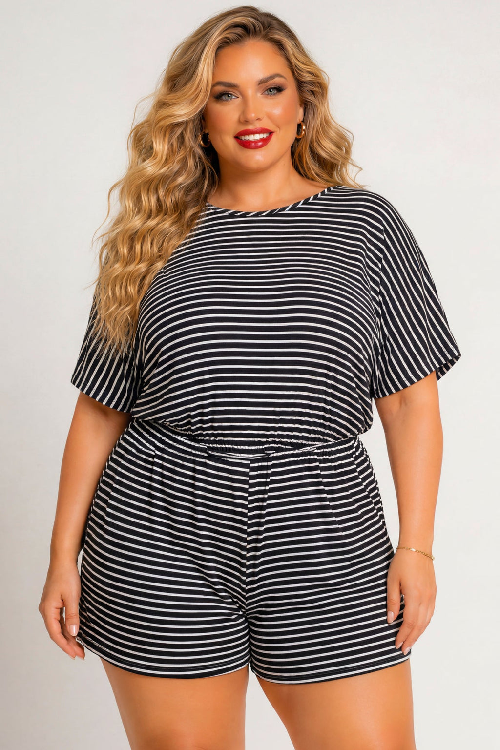 Plus Size Casual Crush Romper - Black