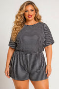 Plus Size Casual Crush Romper - Black