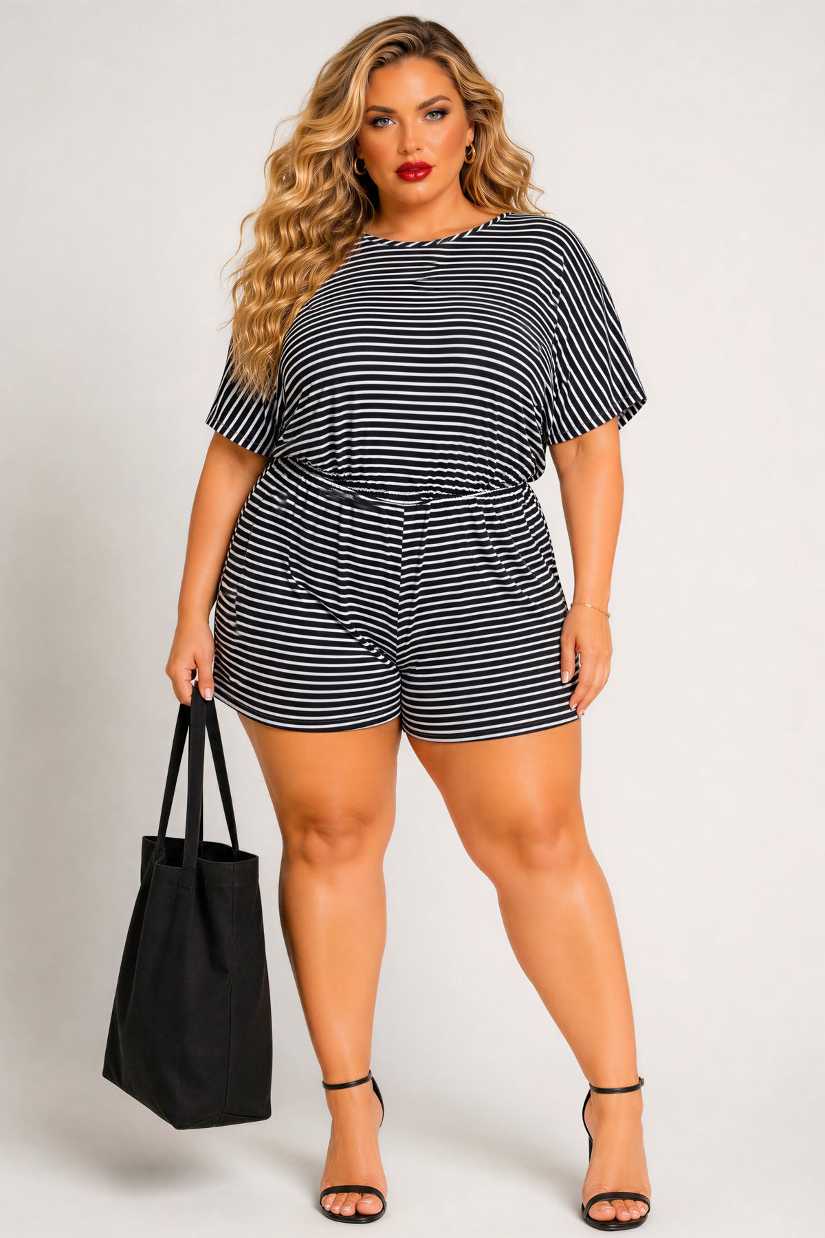 Plus Size Casual Crush Romper - Black