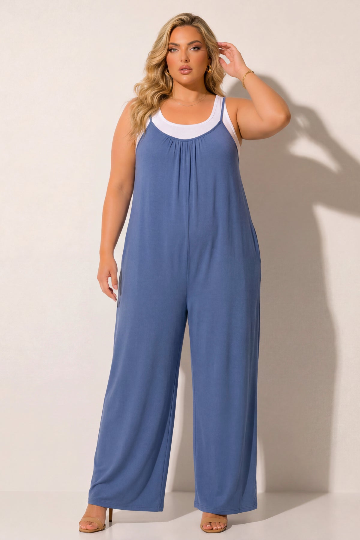 Plus Size Endless Ease Jumpsuit - Blue