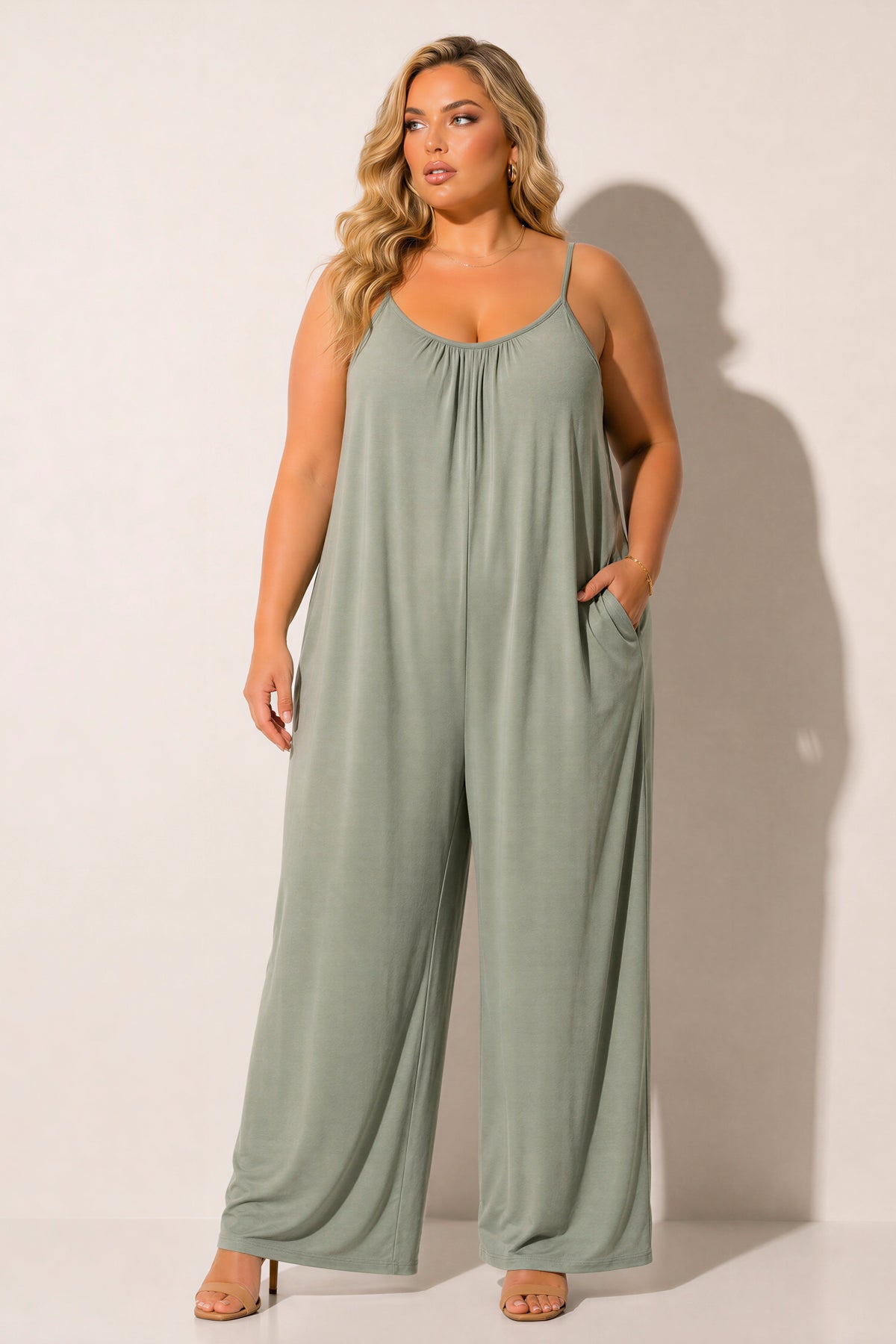 Plus Size Endless Ease Jumpsuit - Olive