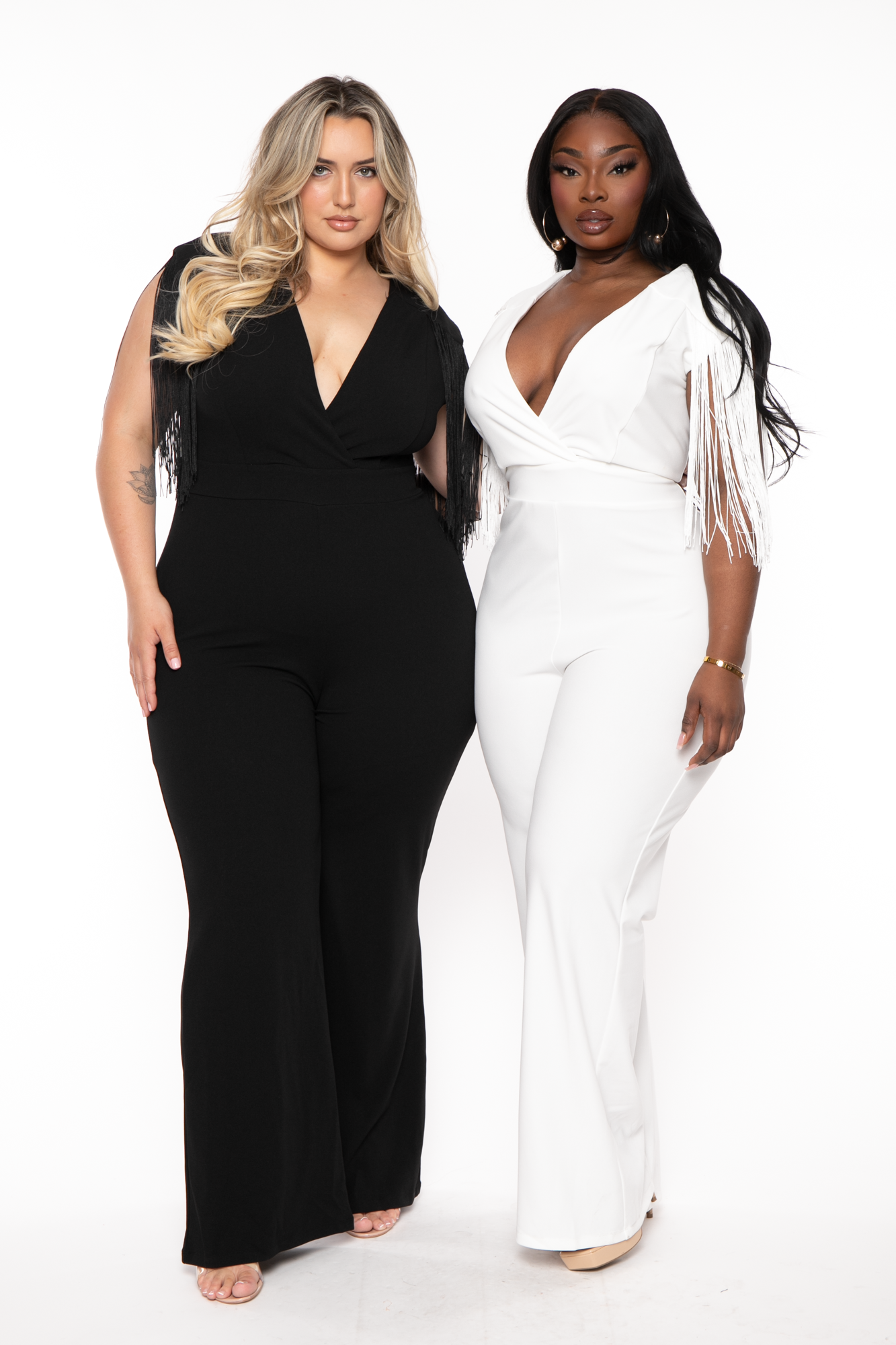 Plus Size Lilybeth Fringe Jumpsuit - Black