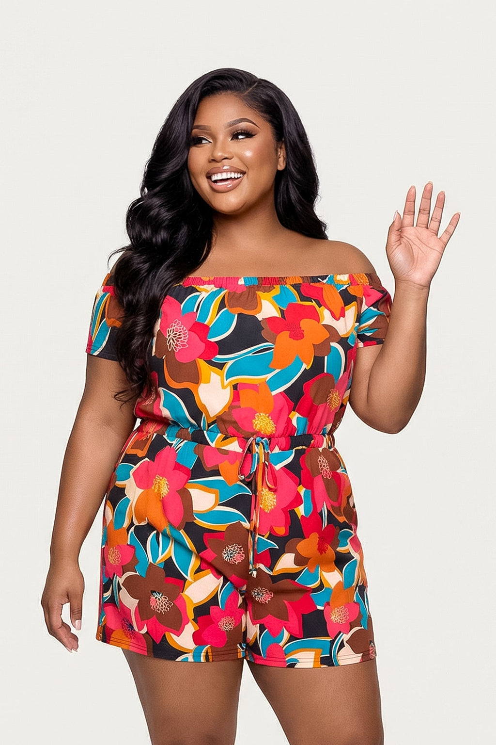 Plus Size Paloma Blossom Romper - Multi