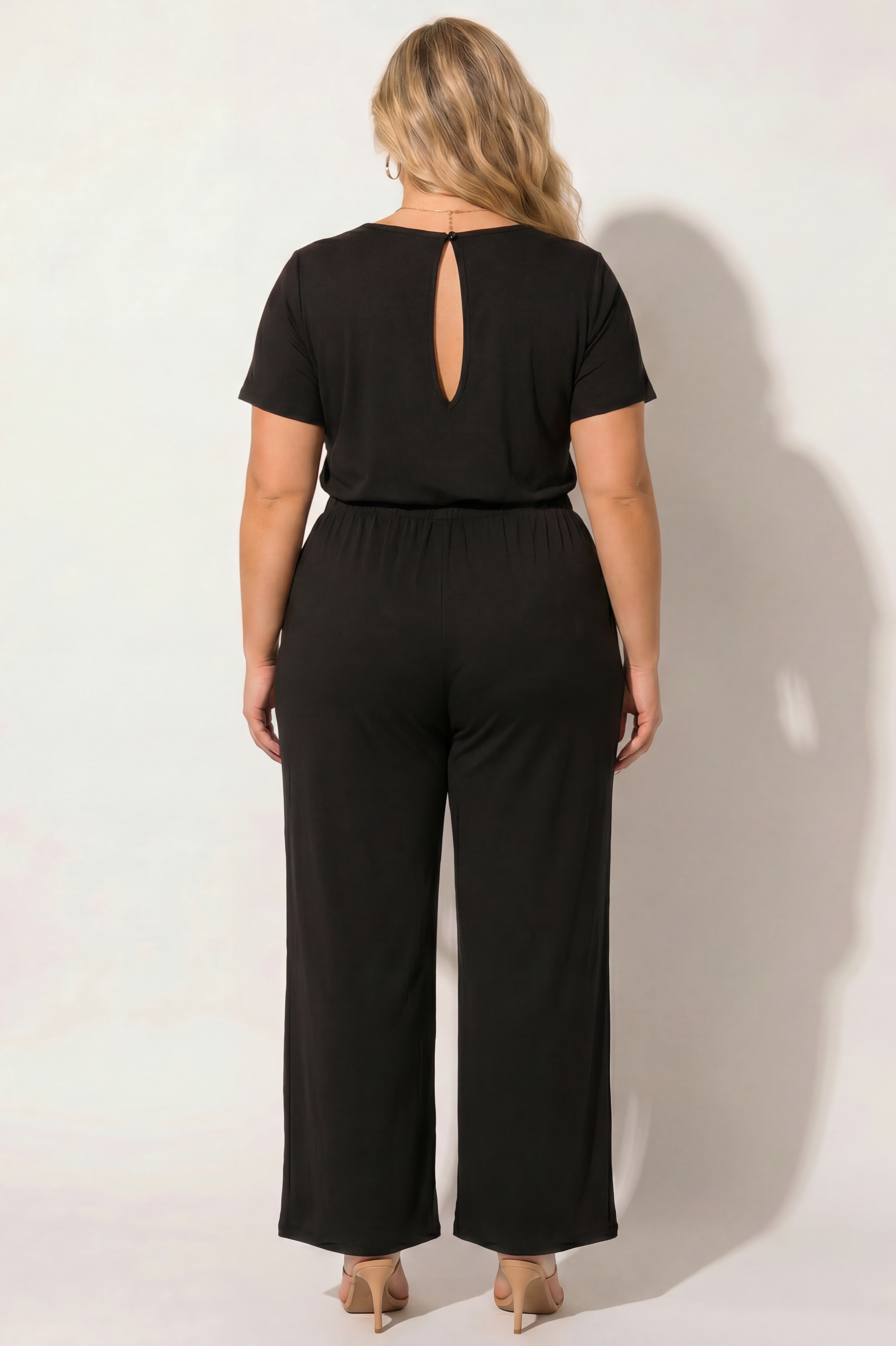 Plus Size Relaxed Glam Jumpsuit - Black