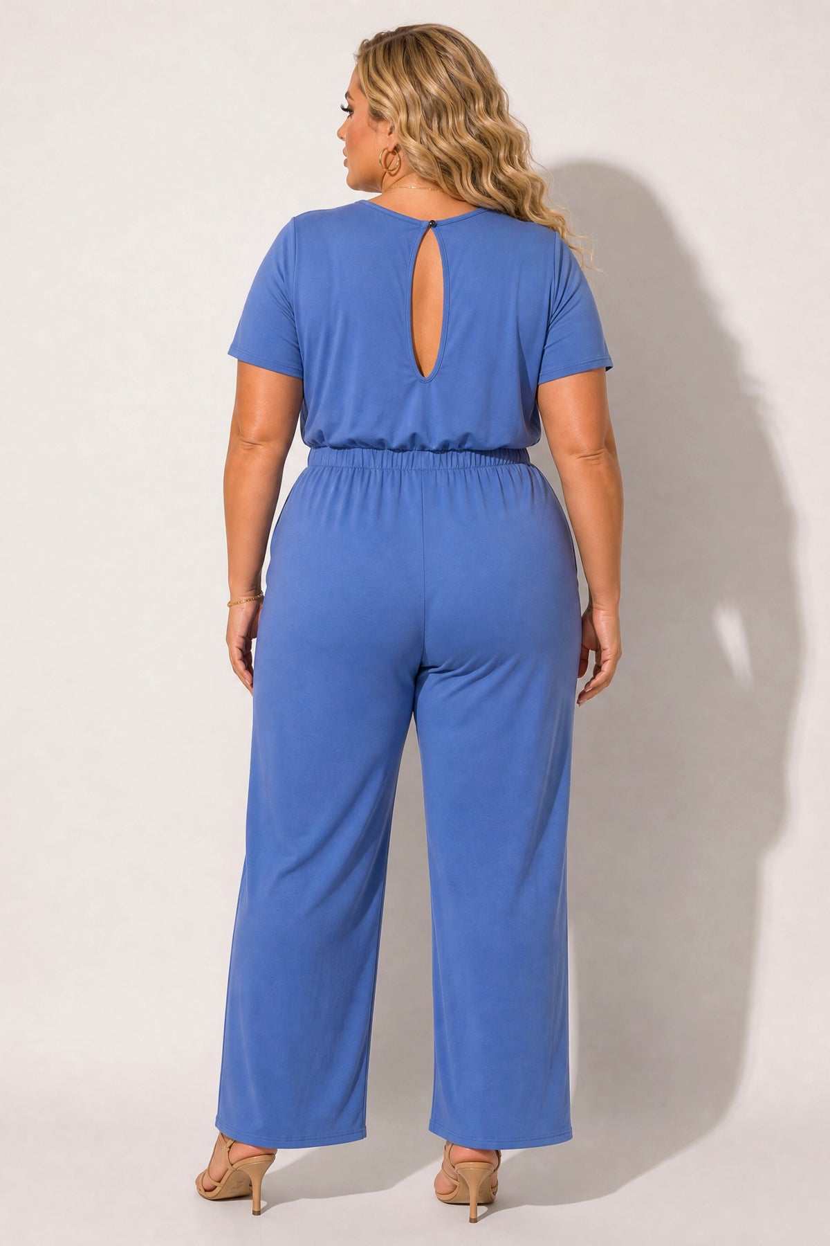 Plus Size Relaxed Glam Jumpsuit - Blue