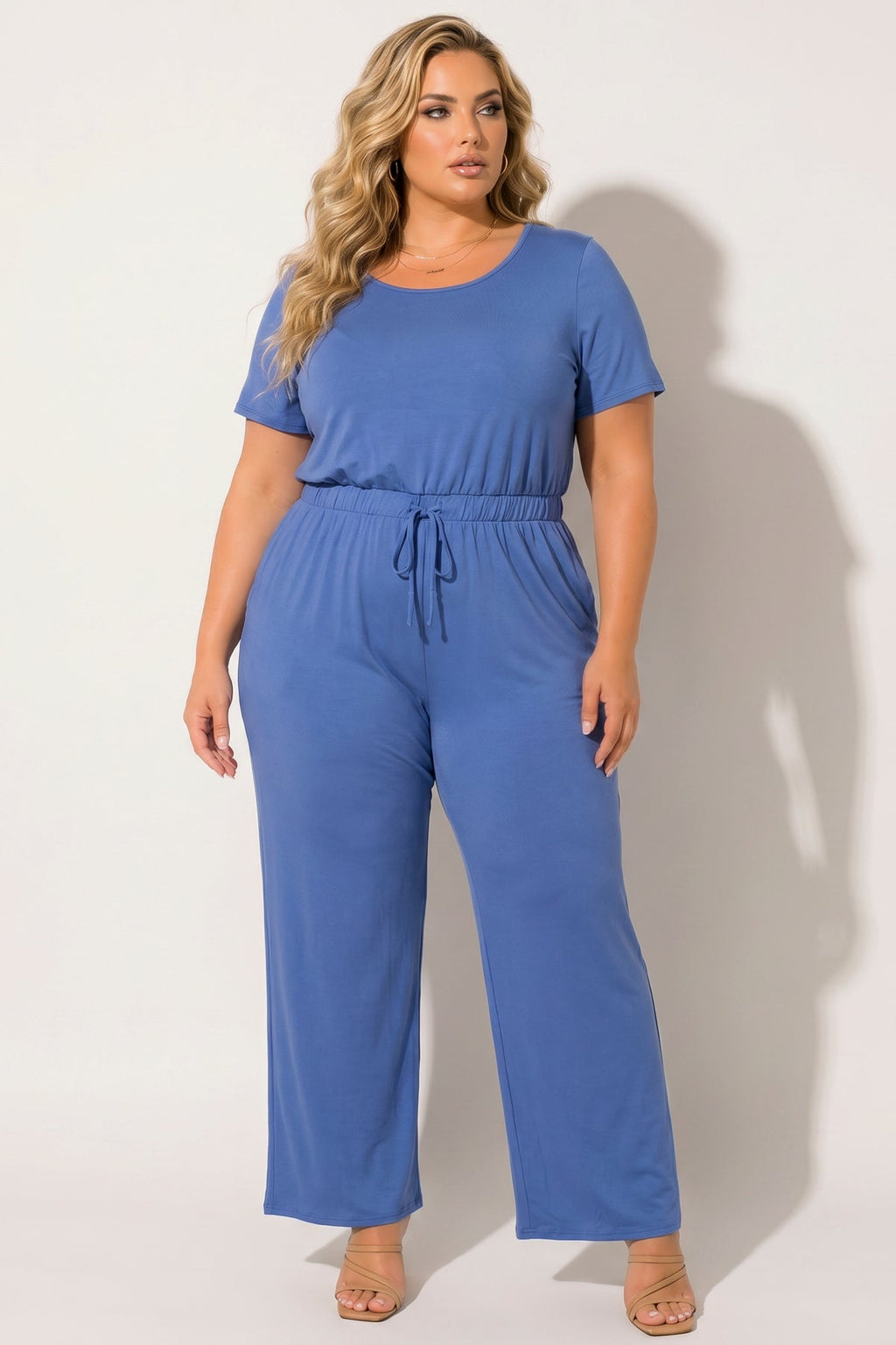 Plus Size Relaxed Glam Jumpsuit - Blue