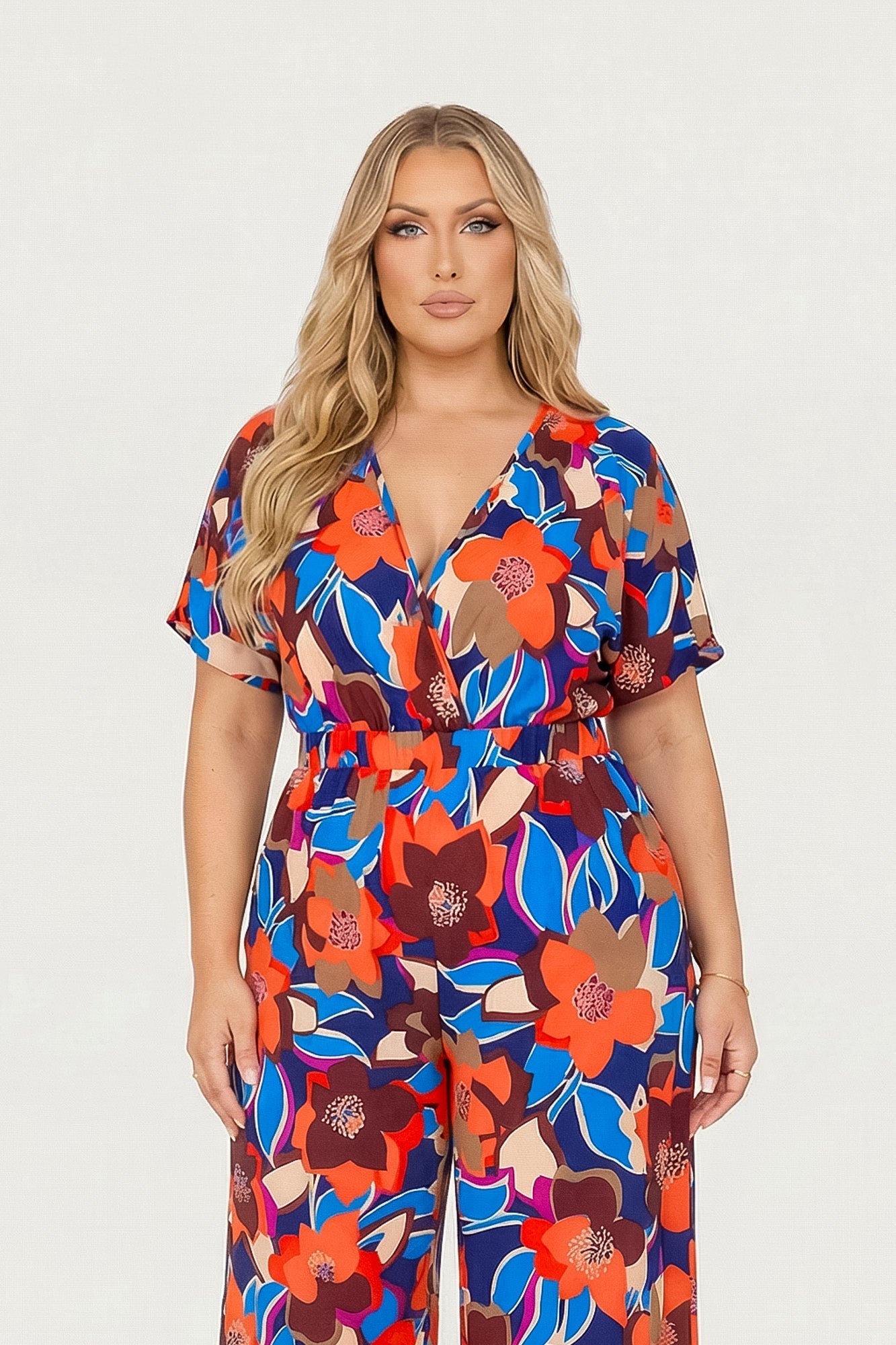 Plus Size Sienna Bloom Flow Jumpsuit- Multi