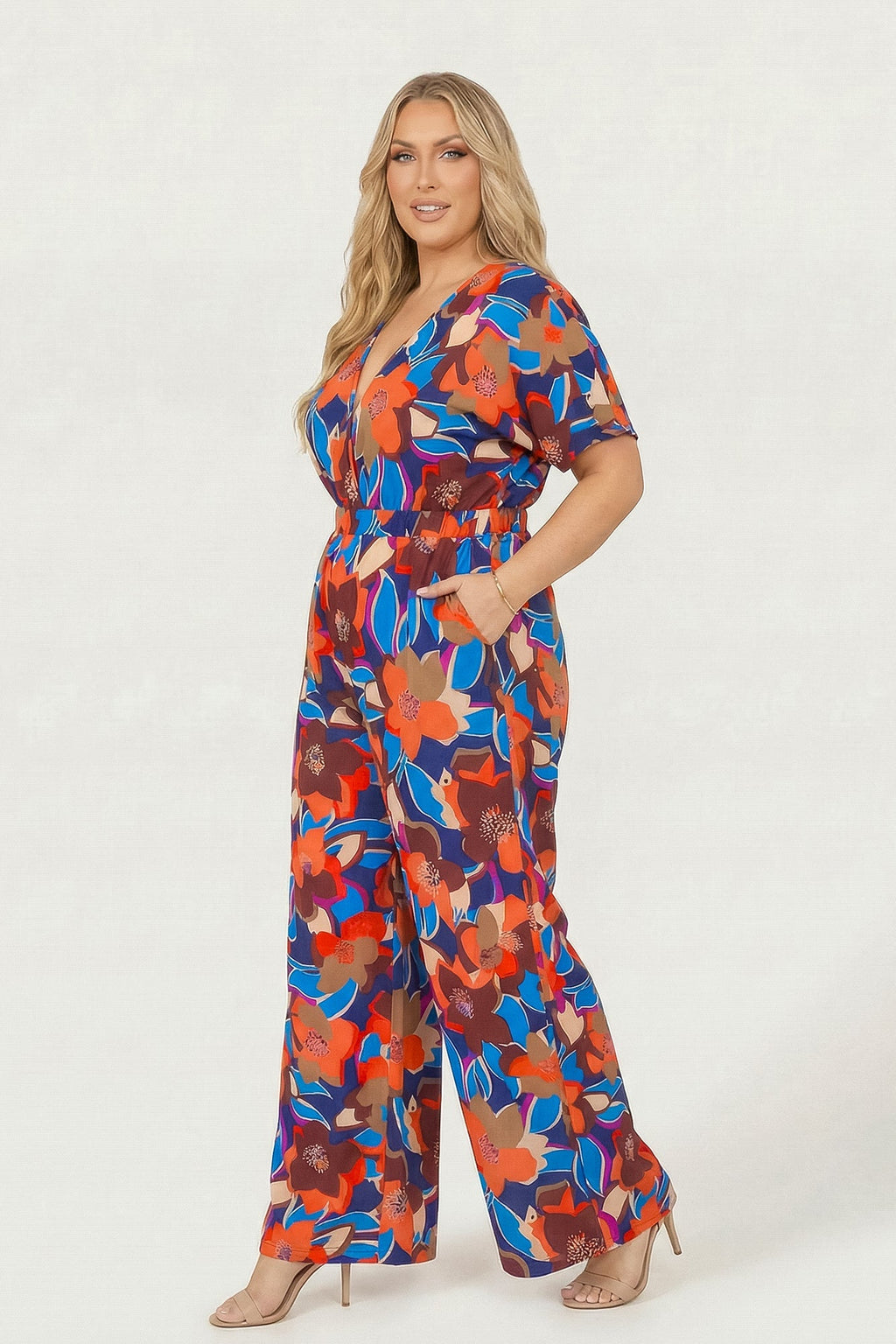 Plus Size Sienna Bloom Flow Jumpsuit- Multi