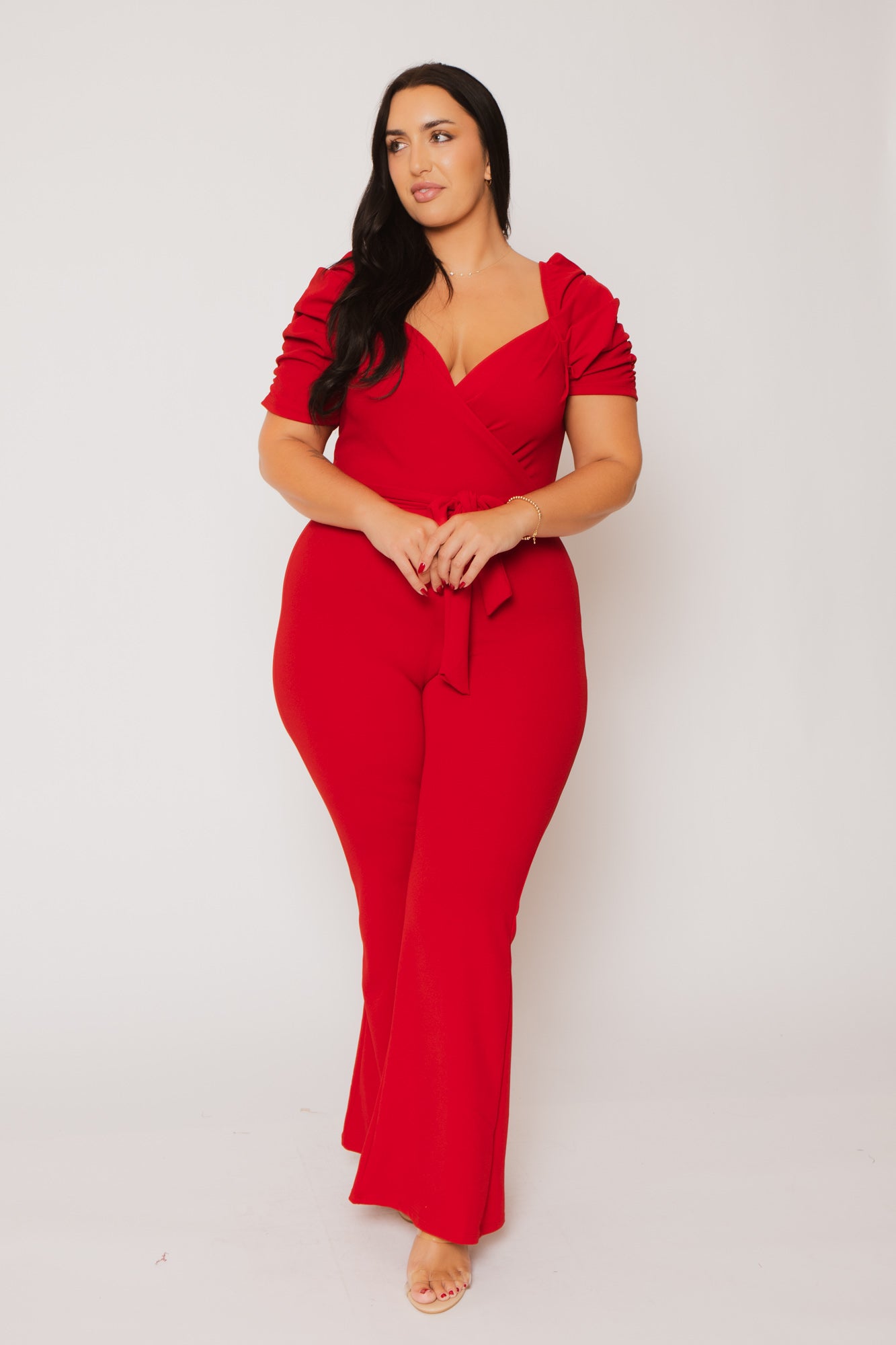 Plus Size  Timeless Allure Jumpsuit- Red
