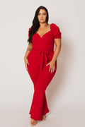 Plus Size  Timeless Allure Jumpsuit- Red
