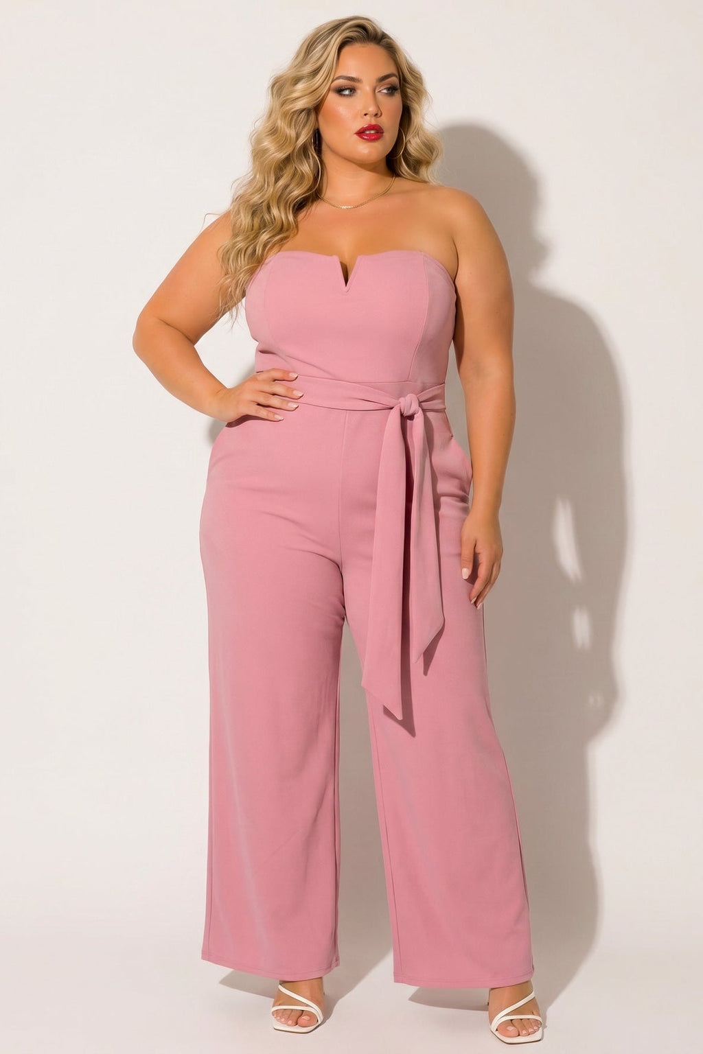 Plus Size Viviana Classic Jumpsuit - Mauve