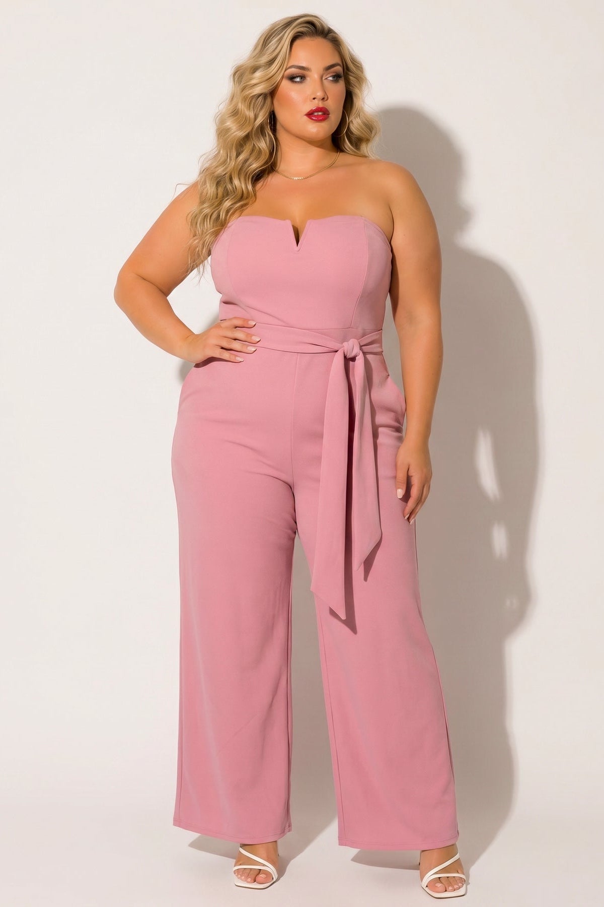 Plus Size Viviana Classic Jumpsuit - Mauve