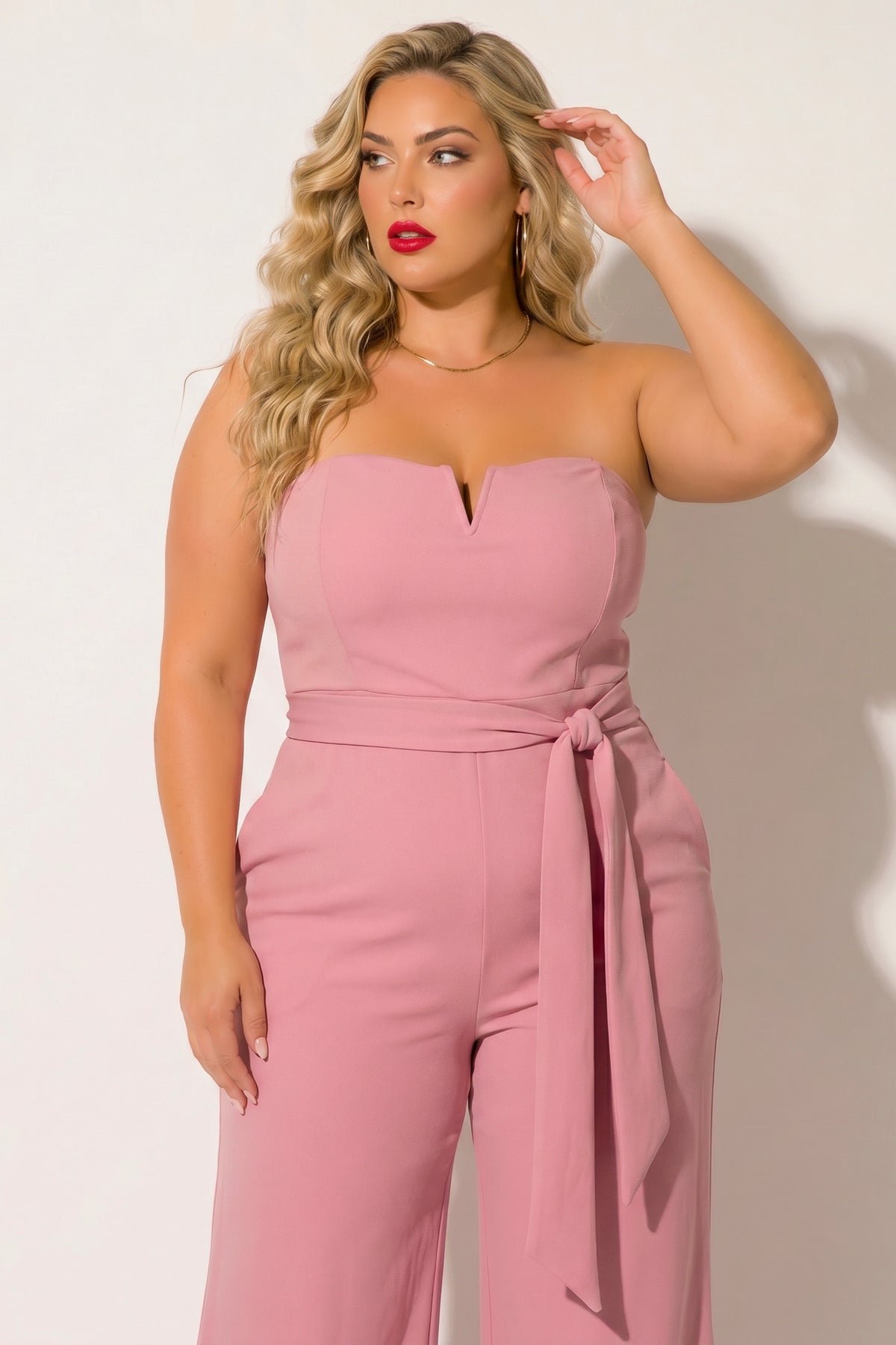 Plus Size Viviana Classic Jumpsuit - Mauve
