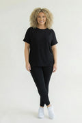 Plus Size Welkin Tee And Leggings Set -Black