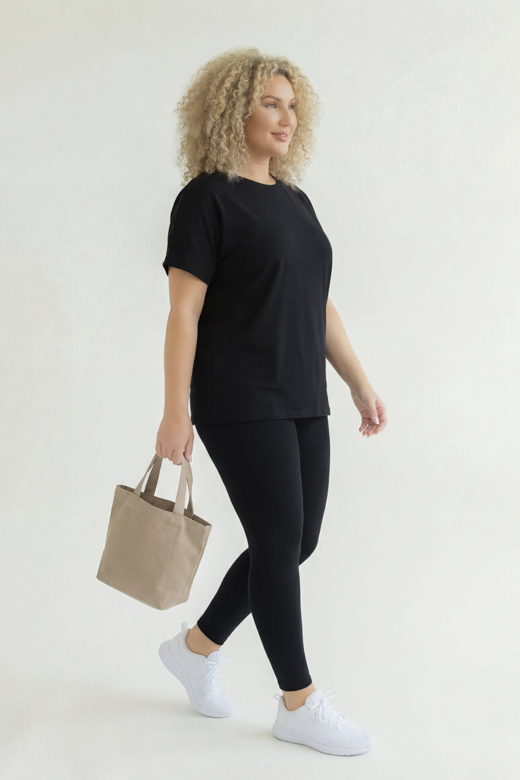 Plus Size Welkin Tee And Leggings Set -Black