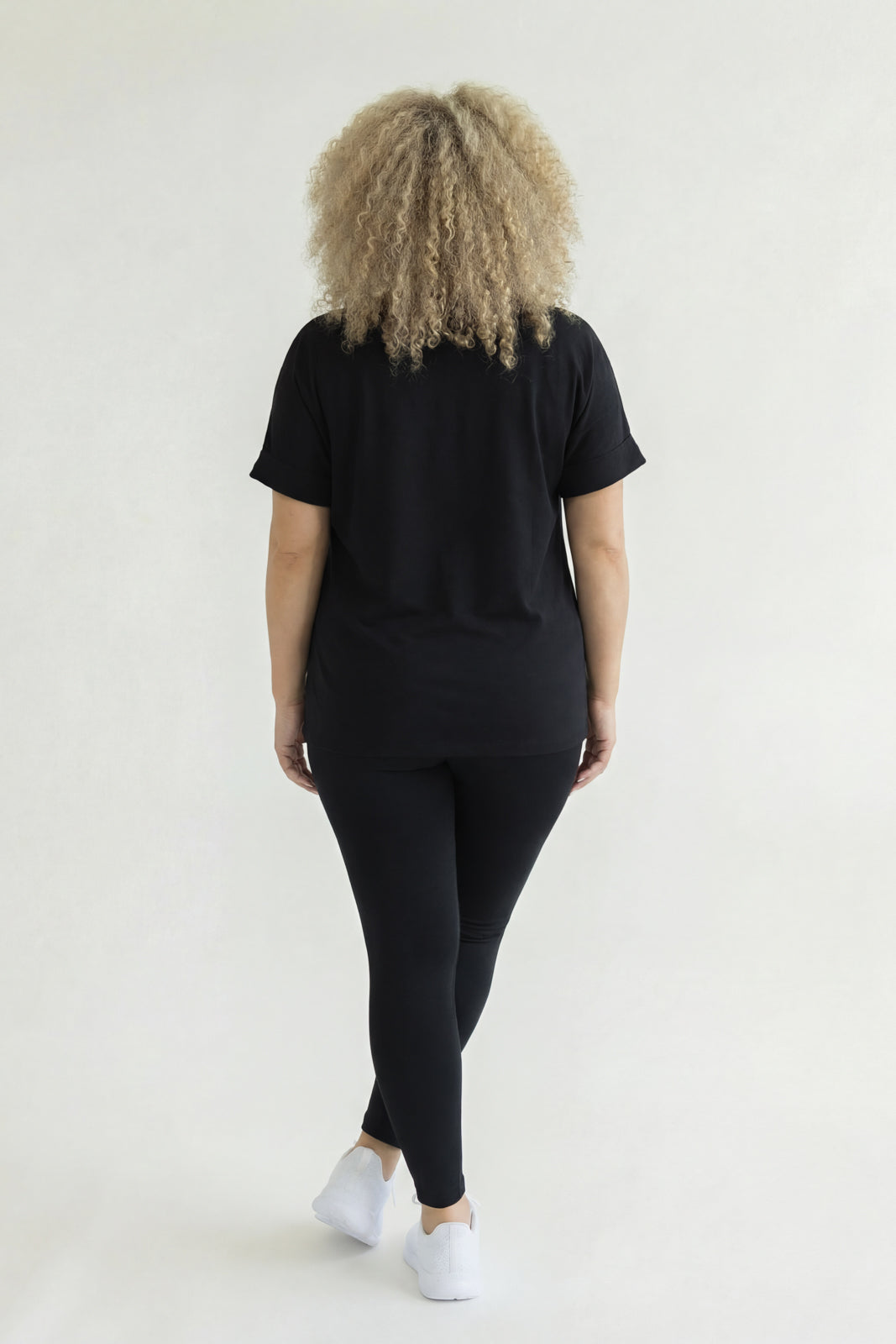 Plus Size Welkin Tee And Leggings Set -Black