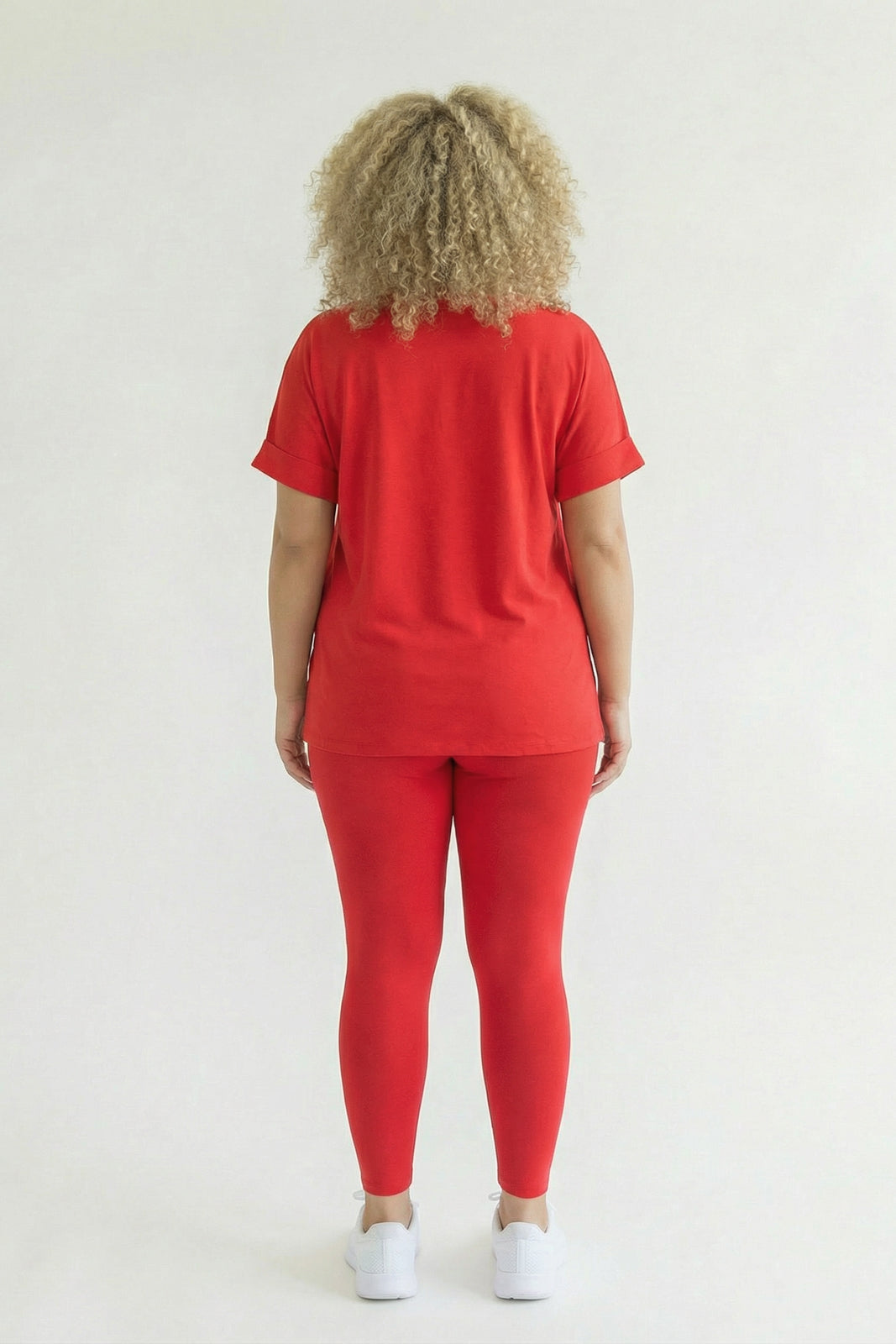 Plus Size Welkin Tee And Leggings Set - Red