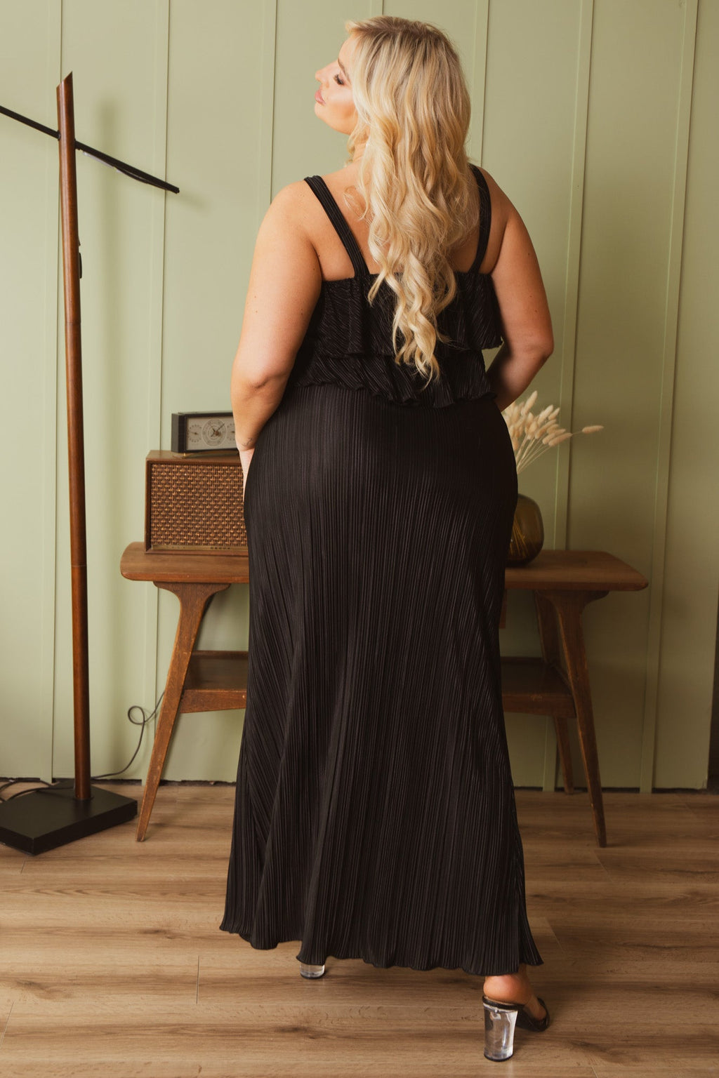 Plus Size Kristle  Pleated 2pc Set - Black
