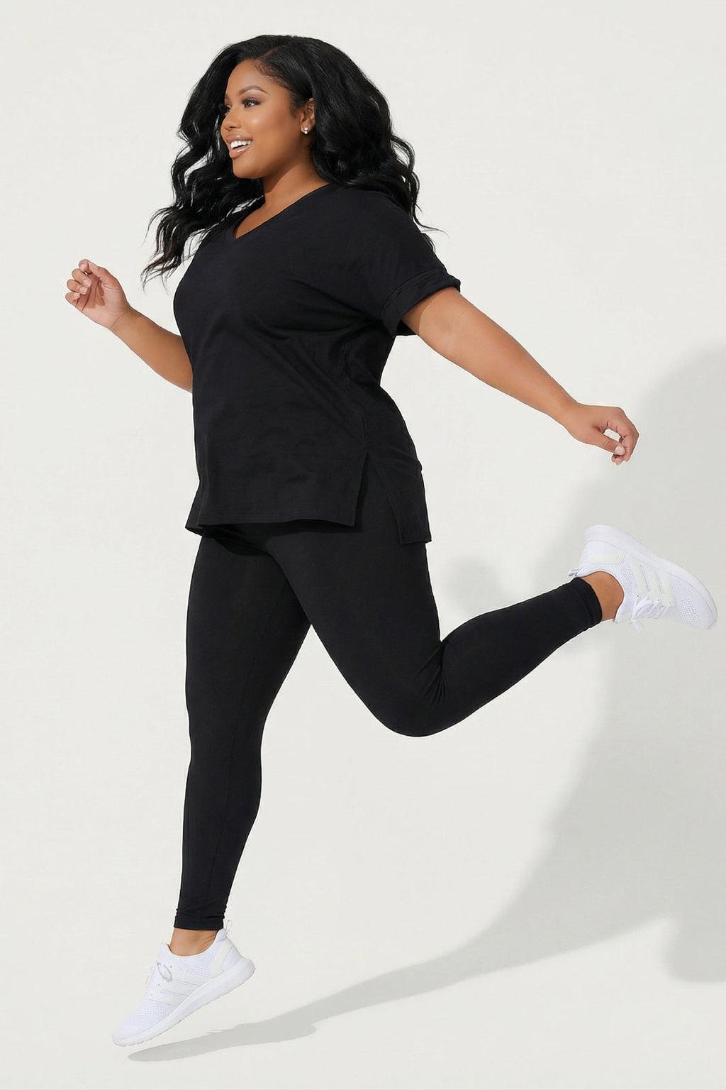 Plus Size Stratus Tee And Legging Set - Black