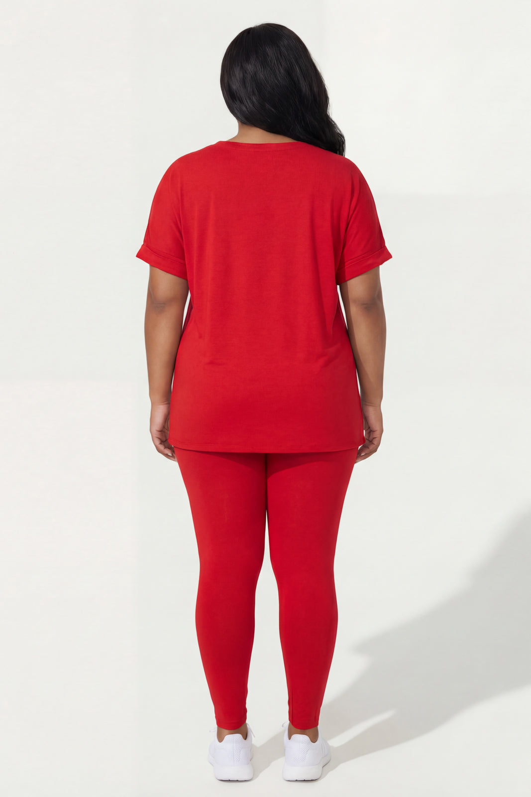 Plus Size Stratus And Legging Set - Red
