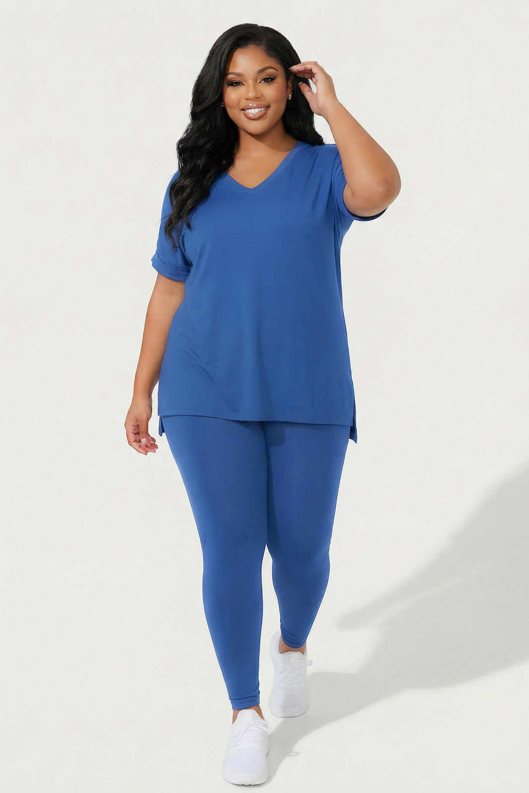 Plus Size Stratus And Legging Set - Royal Blue