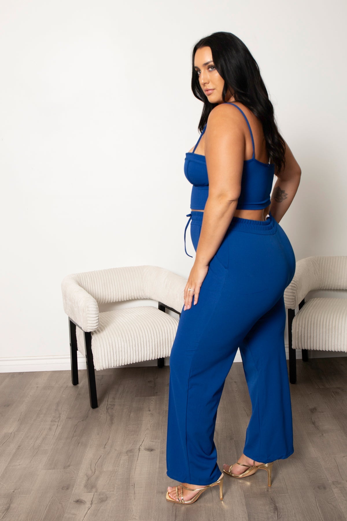 Plus Size Lirael Bustier & Pant  Set- Blue