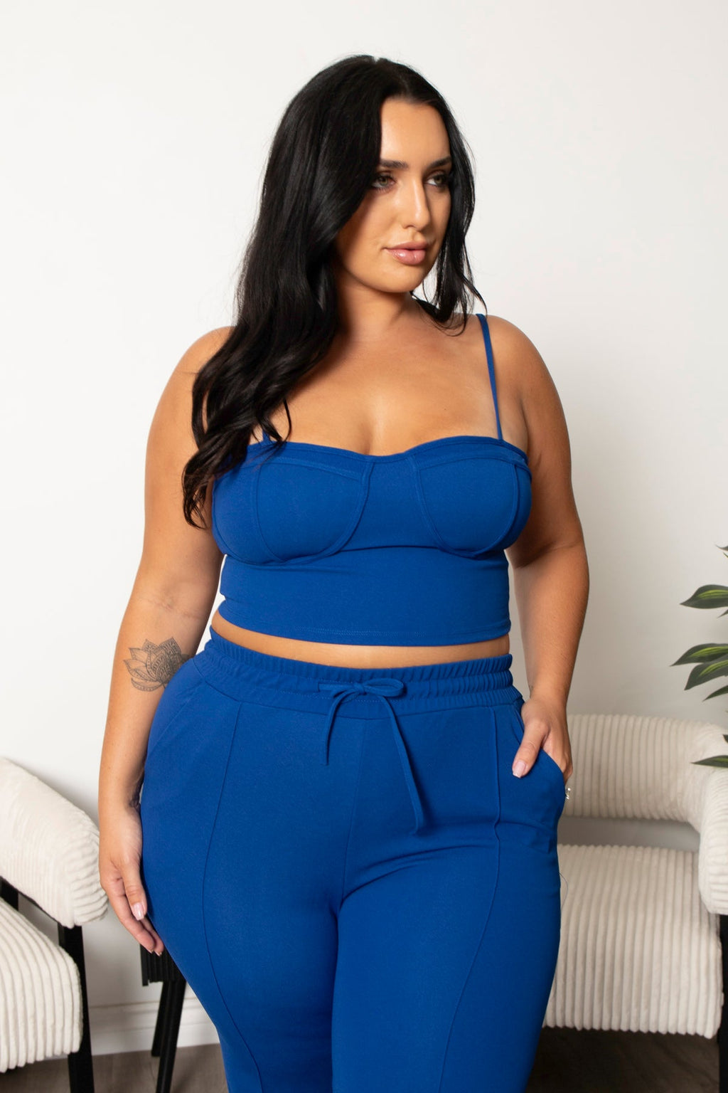 Plus Size Lirael Bustier & Pant  Set- Blue