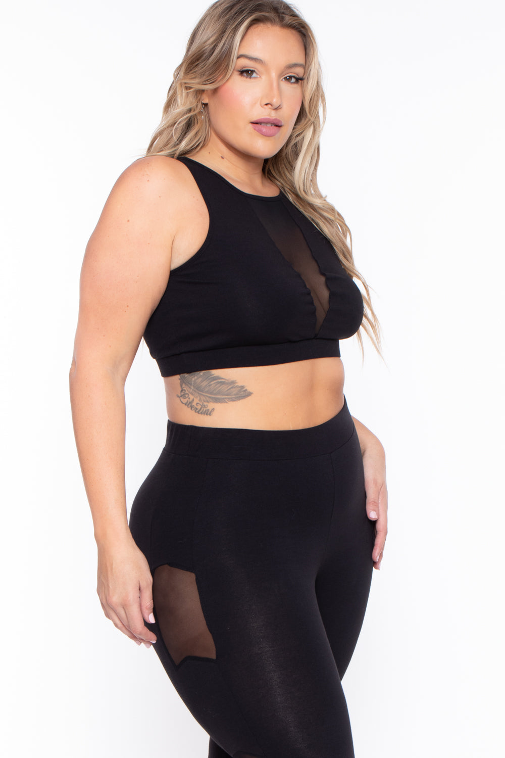 Plus Size Valerie Mesh Matching Set- Black