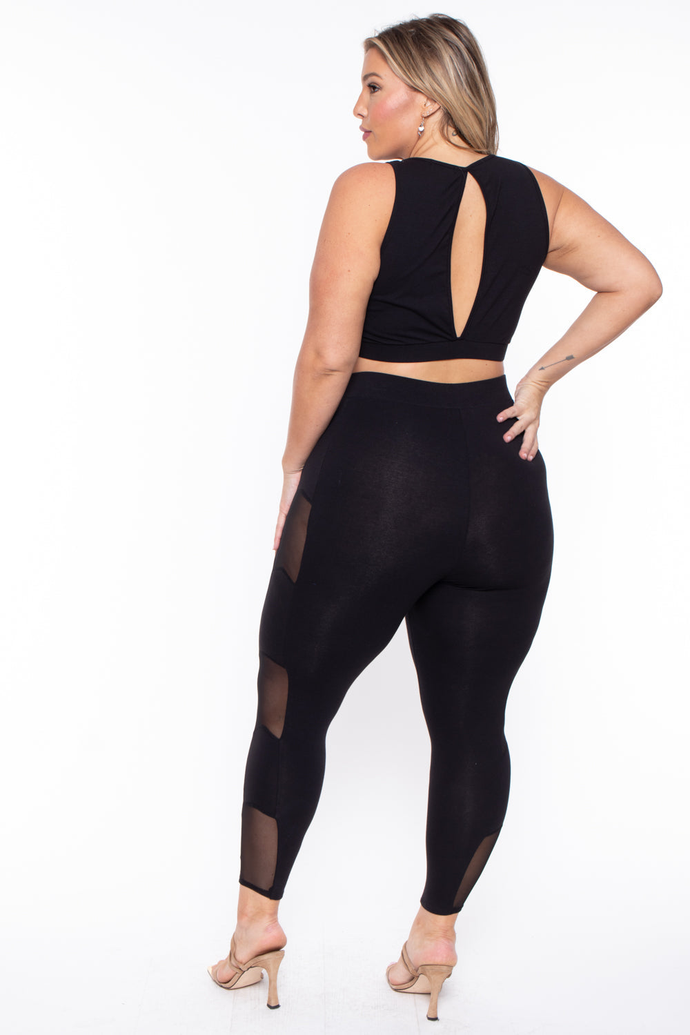 Plus Size Valerie Mesh Matching Set- Black