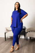 Plus Size Welkin Tee And Leggings Set - Blue