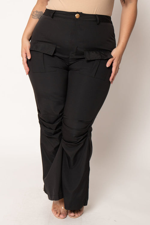 Plus Size  Onyx Statement Flare Pants  - Black