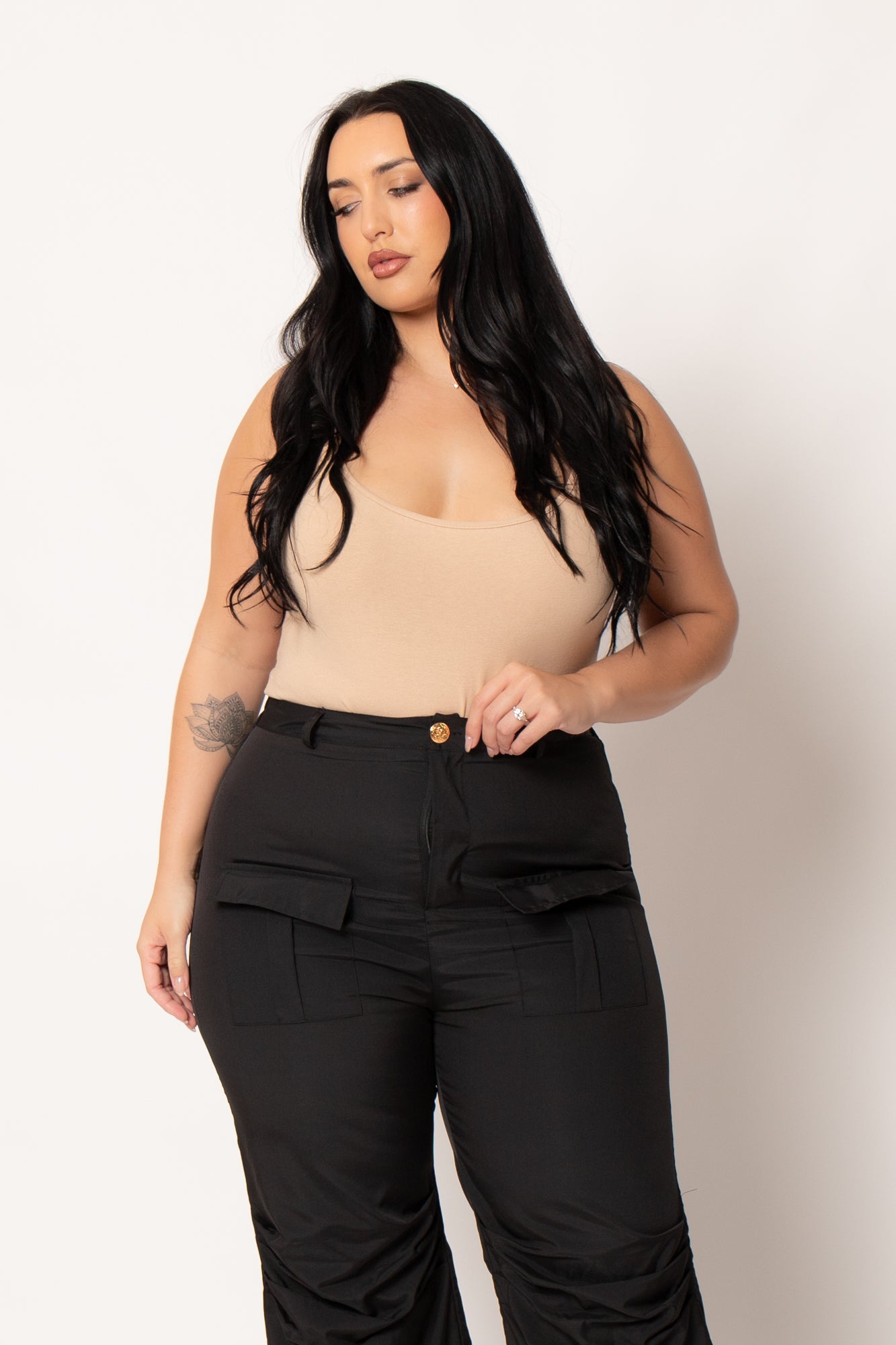 Plus Size  Onyx Statement Flare Pants  - Black