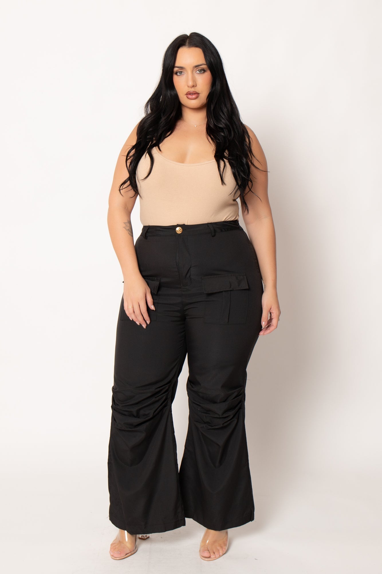 Plus Size  Onyx Statement Flare Pants  - Black